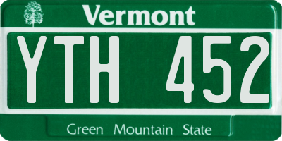 VT license plate YTH452