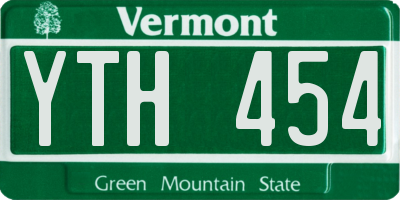 VT license plate YTH454