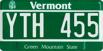 VT license plate YTH455