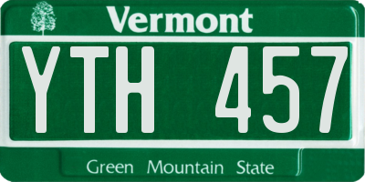 VT license plate YTH457