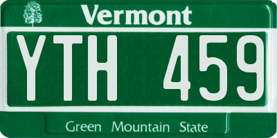 VT license plate YTH459