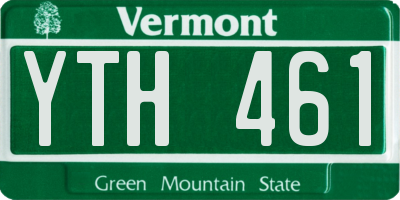 VT license plate YTH461