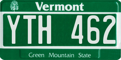 VT license plate YTH462