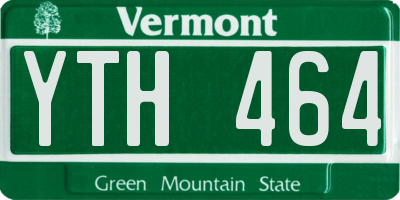 VT license plate YTH464
