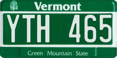 VT license plate YTH465