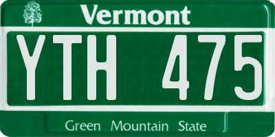 VT license plate YTH475