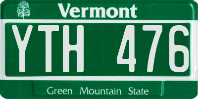 VT license plate YTH476
