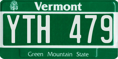 VT license plate YTH479