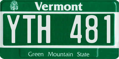VT license plate YTH481