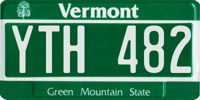 VT license plate YTH482