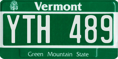 VT license plate YTH489
