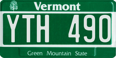 VT license plate YTH490