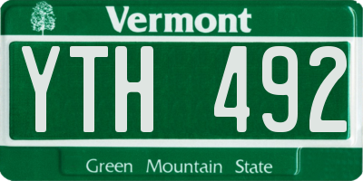 VT license plate YTH492