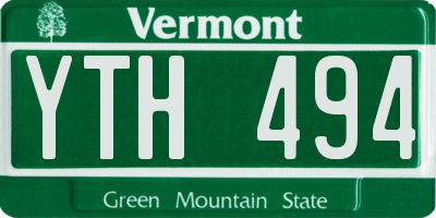 VT license plate YTH494