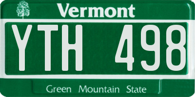 VT license plate YTH498