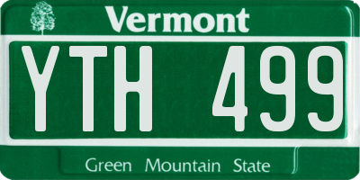 VT license plate YTH499