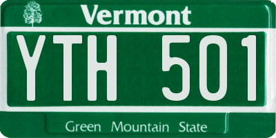 VT license plate YTH501