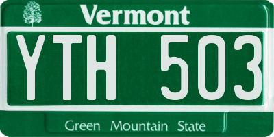 VT license plate YTH503
