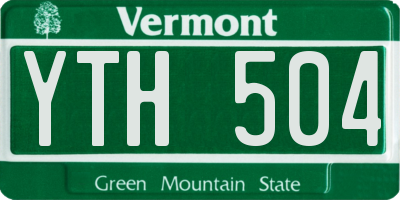 VT license plate YTH504