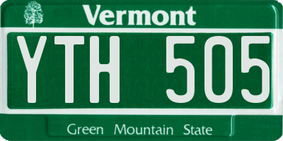 VT license plate YTH505