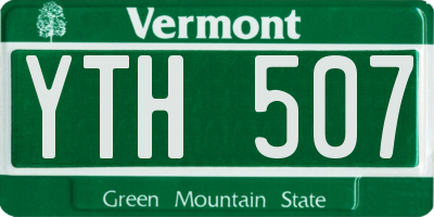 VT license plate YTH507