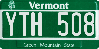 VT license plate YTH508