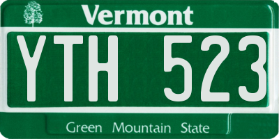 VT license plate YTH523