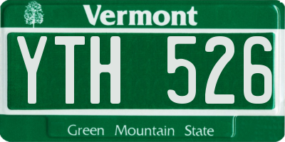 VT license plate YTH526