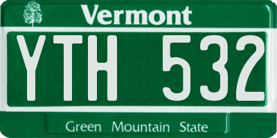 VT license plate YTH532