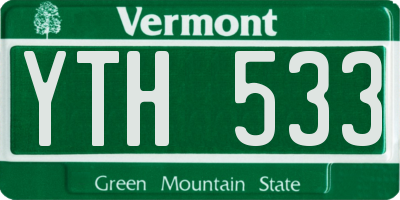 VT license plate YTH533
