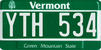 VT license plate YTH534