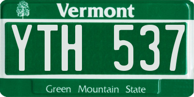 VT license plate YTH537