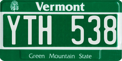 VT license plate YTH538