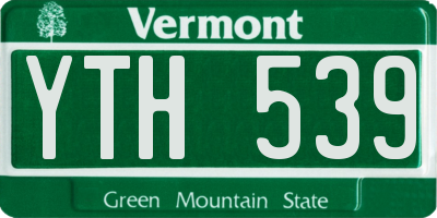 VT license plate YTH539
