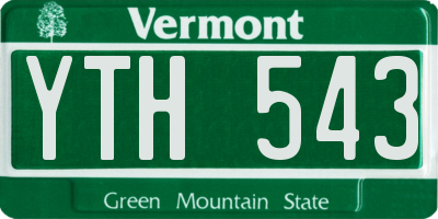 VT license plate YTH543