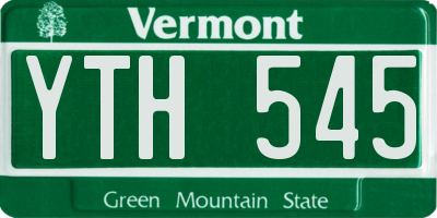 VT license plate YTH545