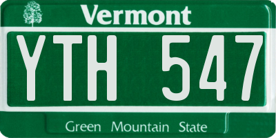VT license plate YTH547