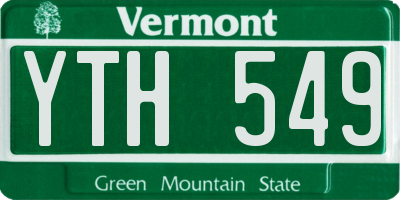VT license plate YTH549