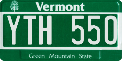 VT license plate YTH550