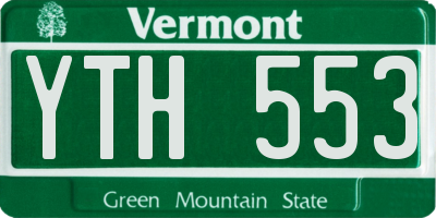 VT license plate YTH553