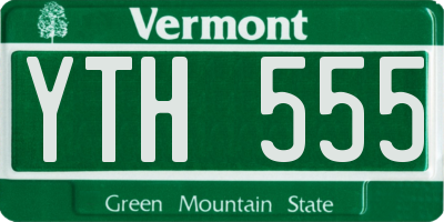 VT license plate YTH555