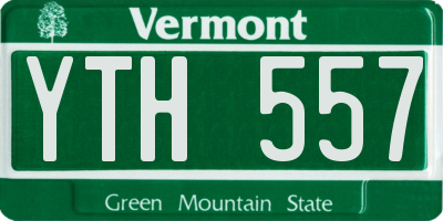 VT license plate YTH557