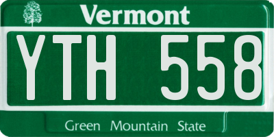 VT license plate YTH558