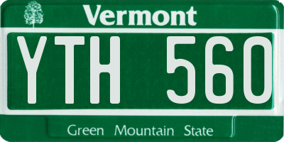 VT license plate YTH560
