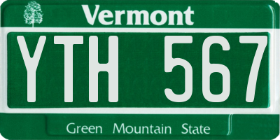 VT license plate YTH567