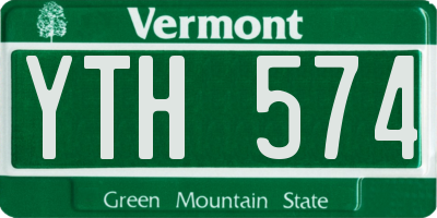 VT license plate YTH574