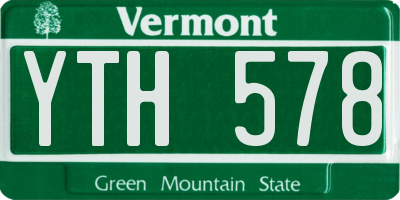 VT license plate YTH578
