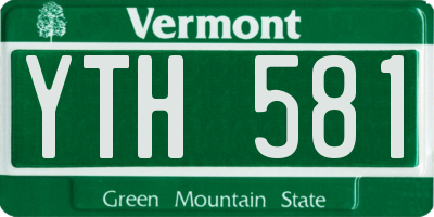VT license plate YTH581