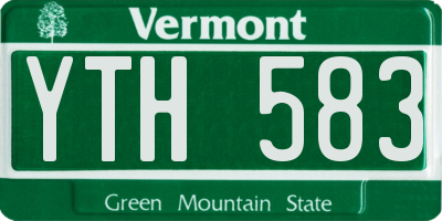 VT license plate YTH583