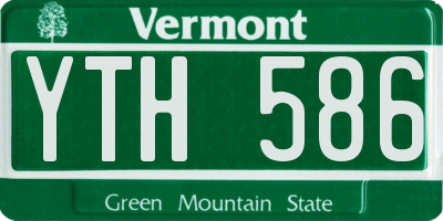 VT license plate YTH586